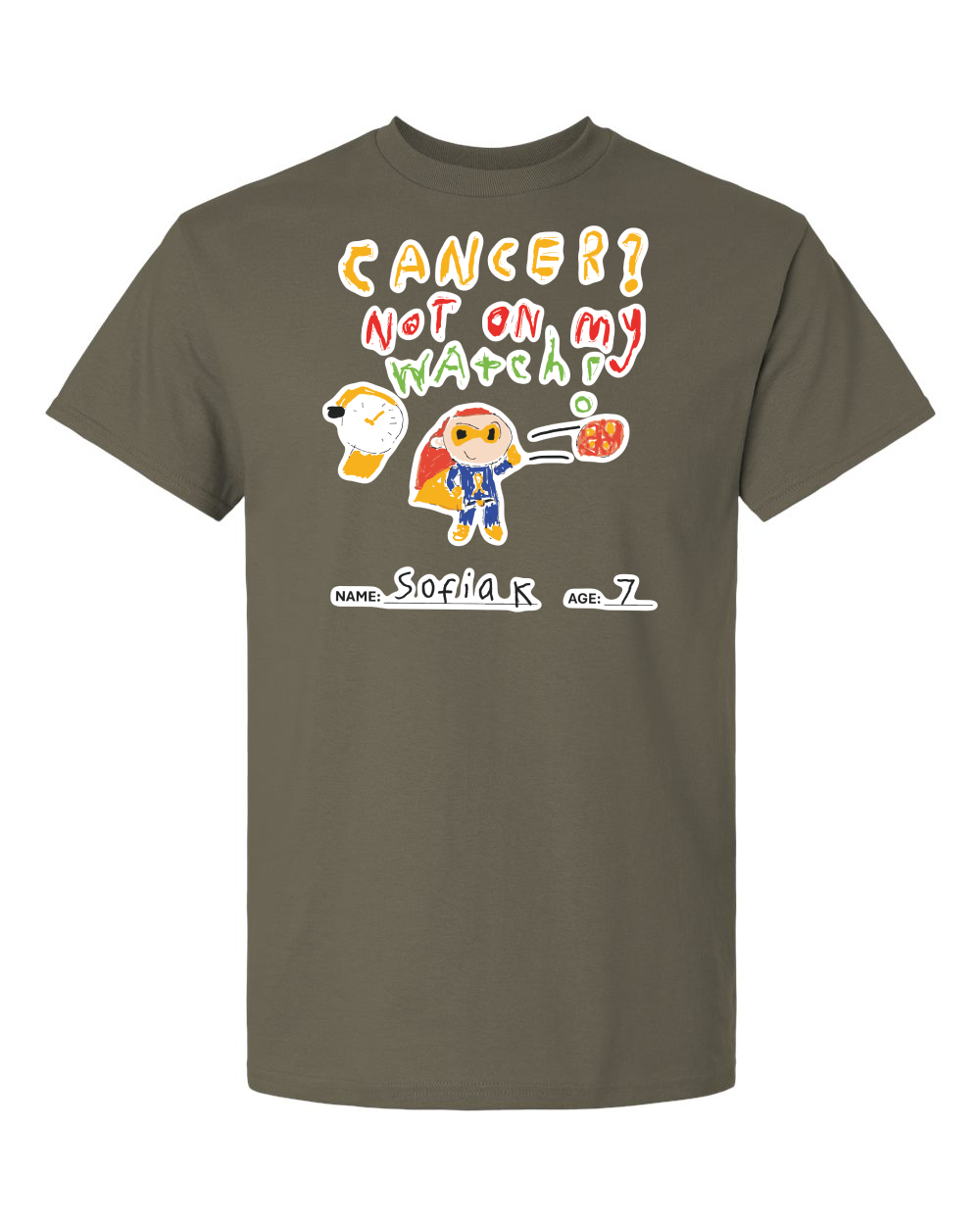 Design 7 Adult Tee Olive front