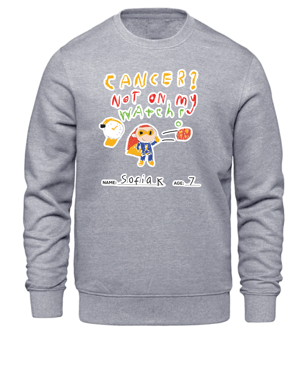 Design 7 Crewneck Grey front