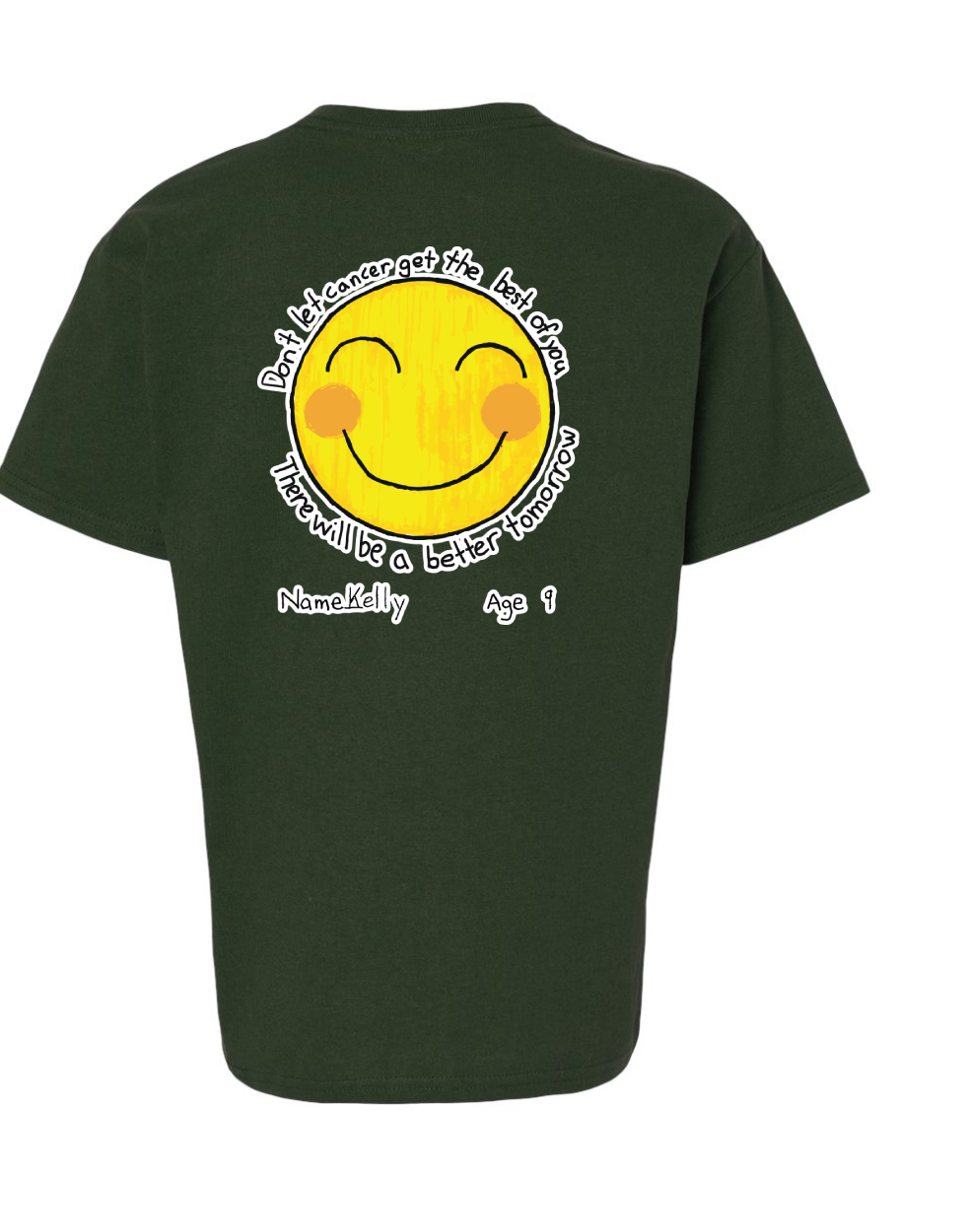 Design 7 Youth Tee Green back