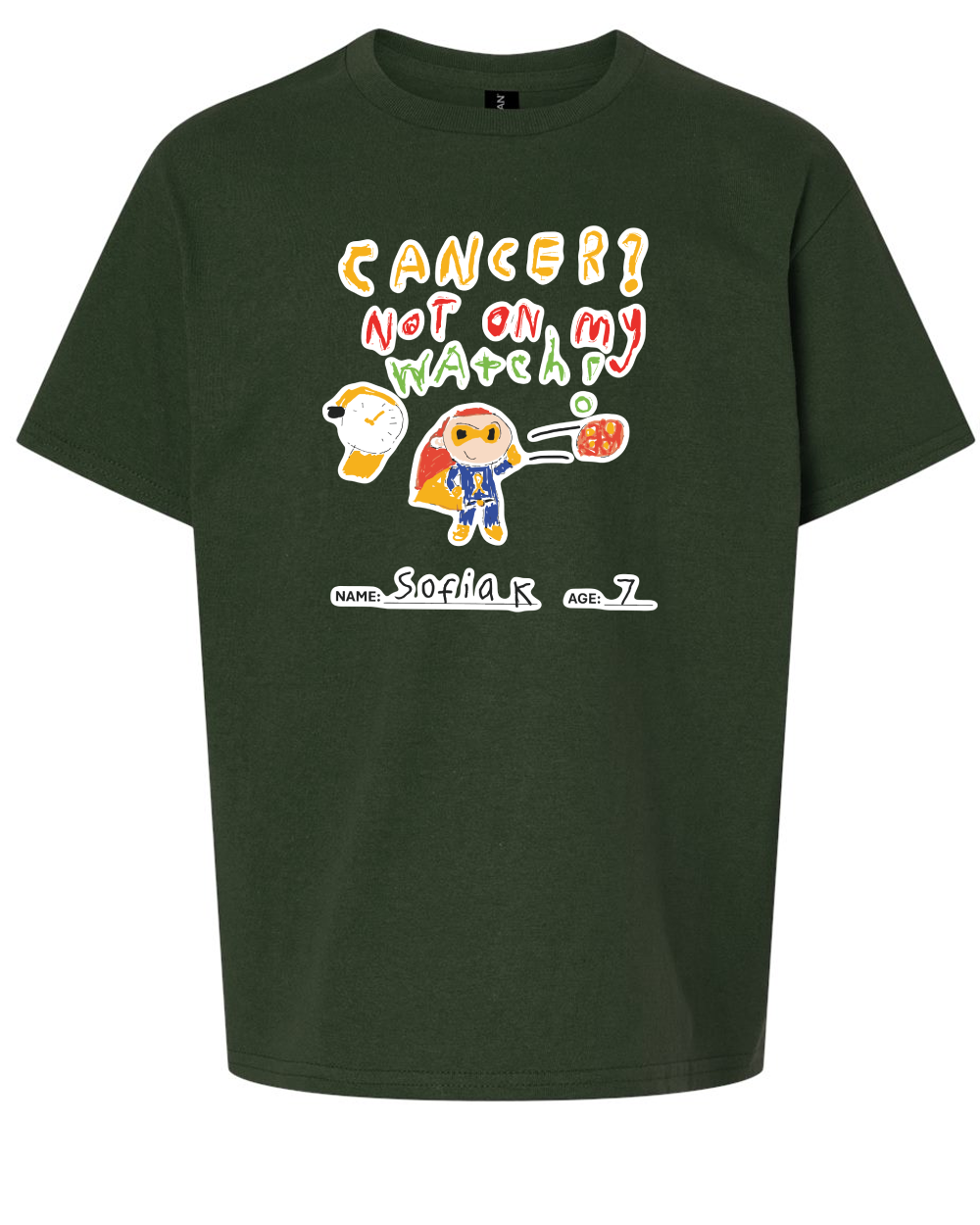 Design 7 Youth Tee Green front