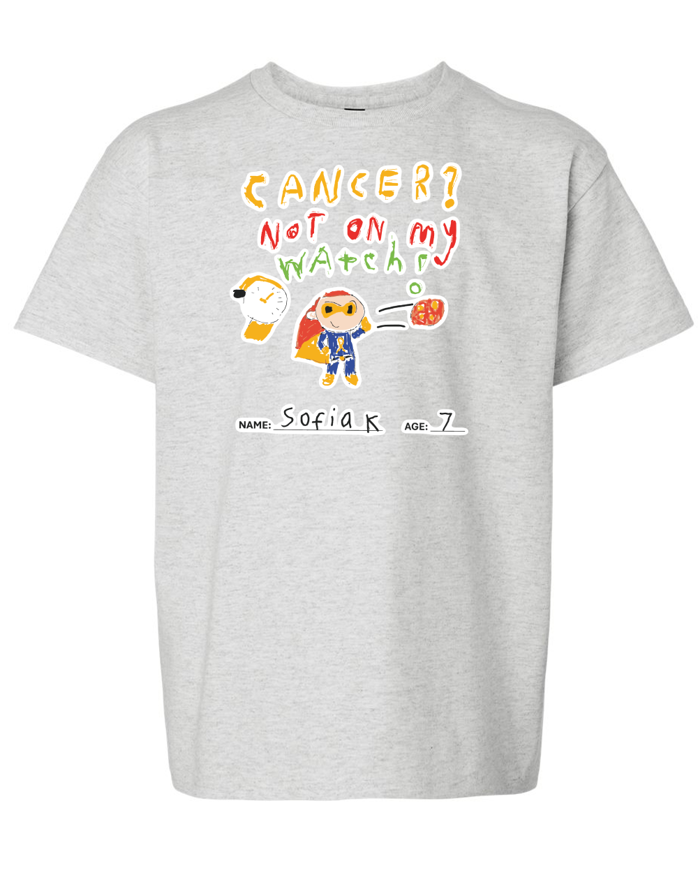 Design 7 Youth Tee Grey front