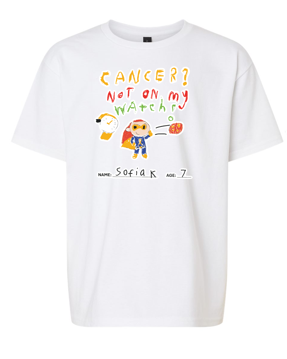 Design 7 Youth Tee White front